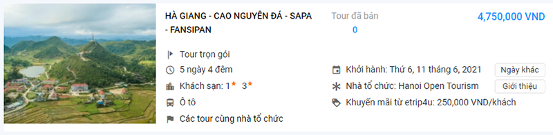 Tour H&agrave; Giang - Cao nguy&ecirc;n đ&aacute; - Sapa - Fansipan