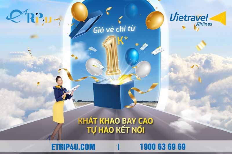 Vietravel Airlines tung hàng nghìn vé 1K đầu năm mới