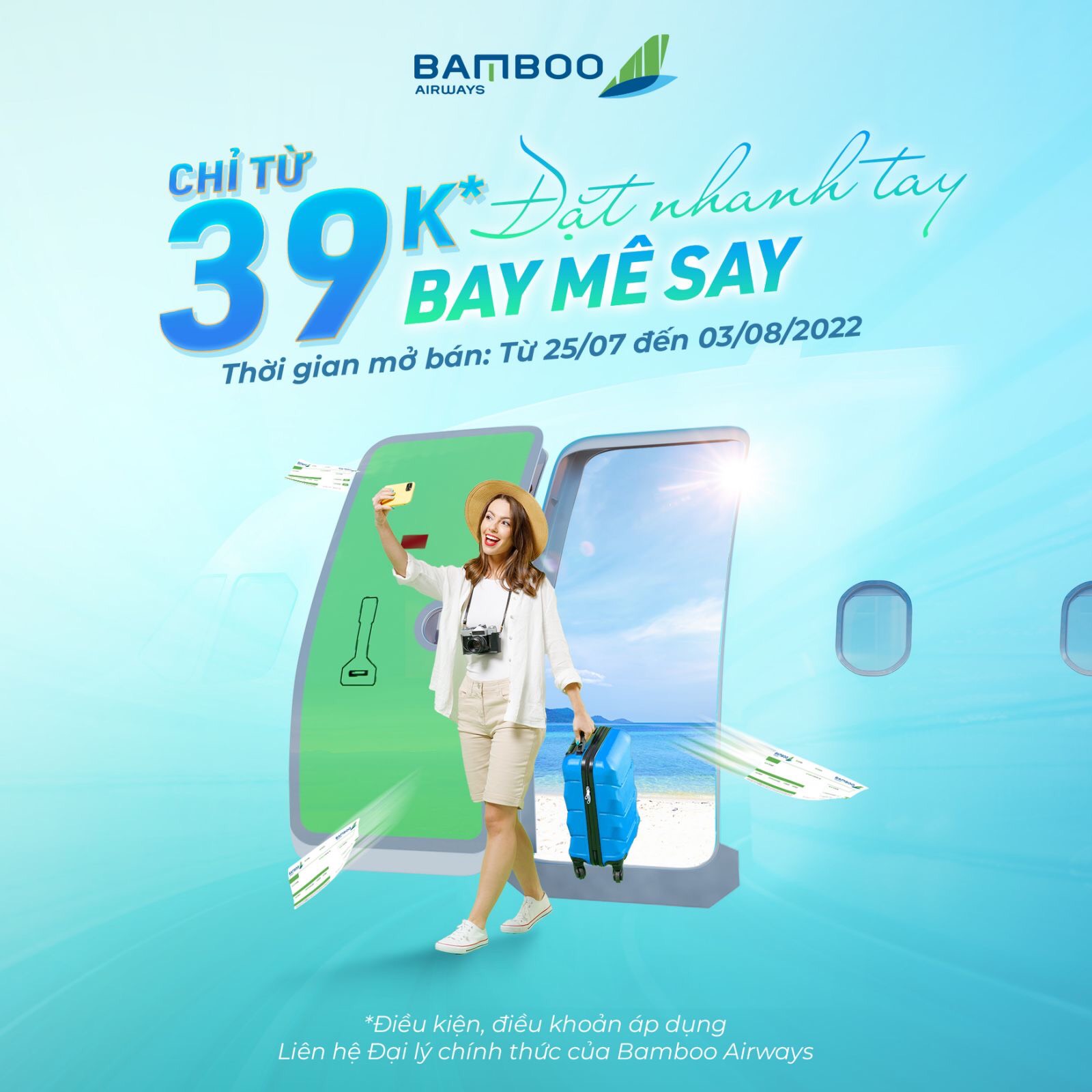 Đặt nhanh tay – Bay mê say với chỉ từ 39.000 VNĐ cùng Bamboo Airways Đặt nhanh tay – Bay mê say với chỉ từ 39.000 VNĐ cùng Bamboo Airways