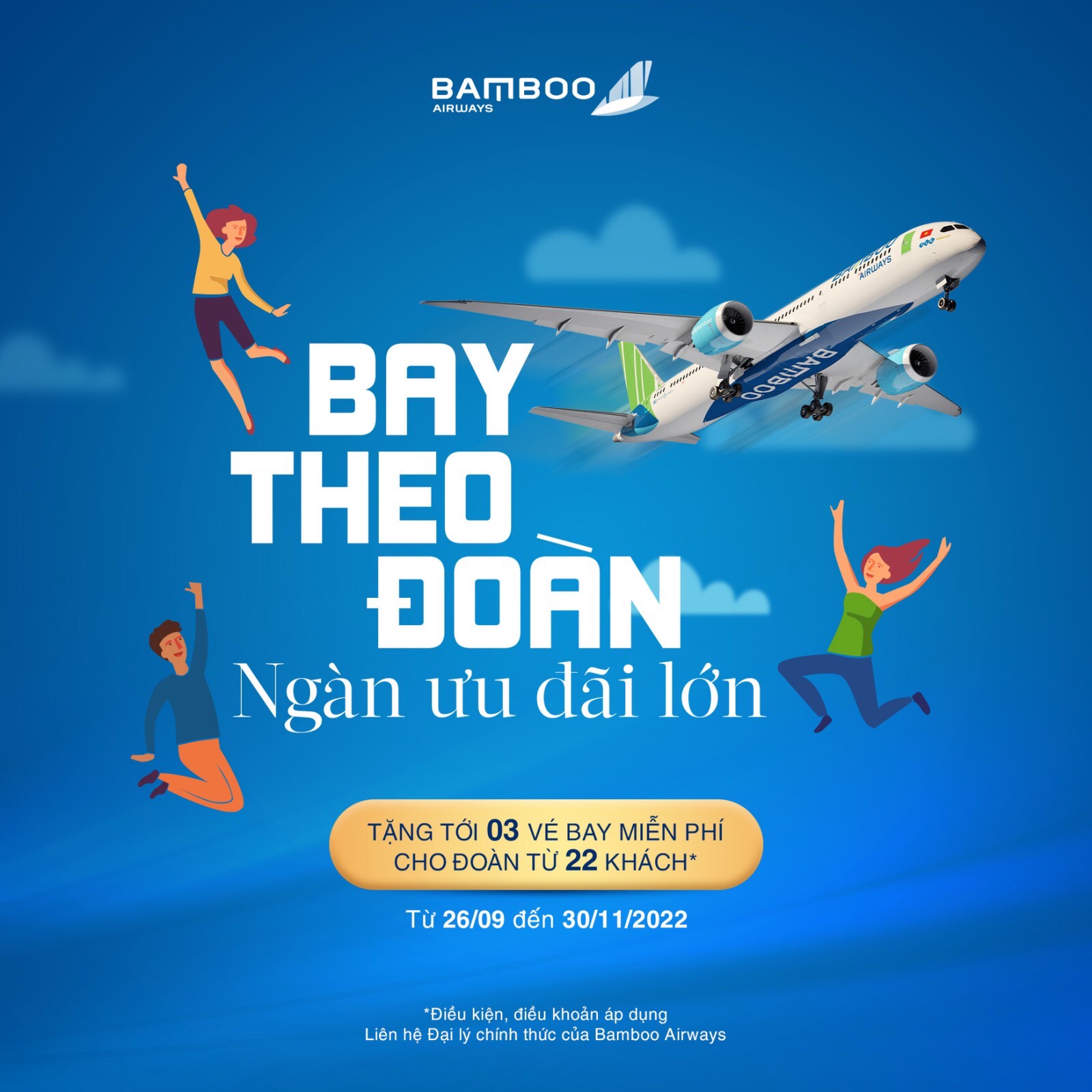 Bay cả đoàn nhận ngay  vé máy bay ưu đãi  cùng Bamboo Airways Bay cả đoàn nhận ngay vé máy bay ưu đãi cùng Bamboo Airways