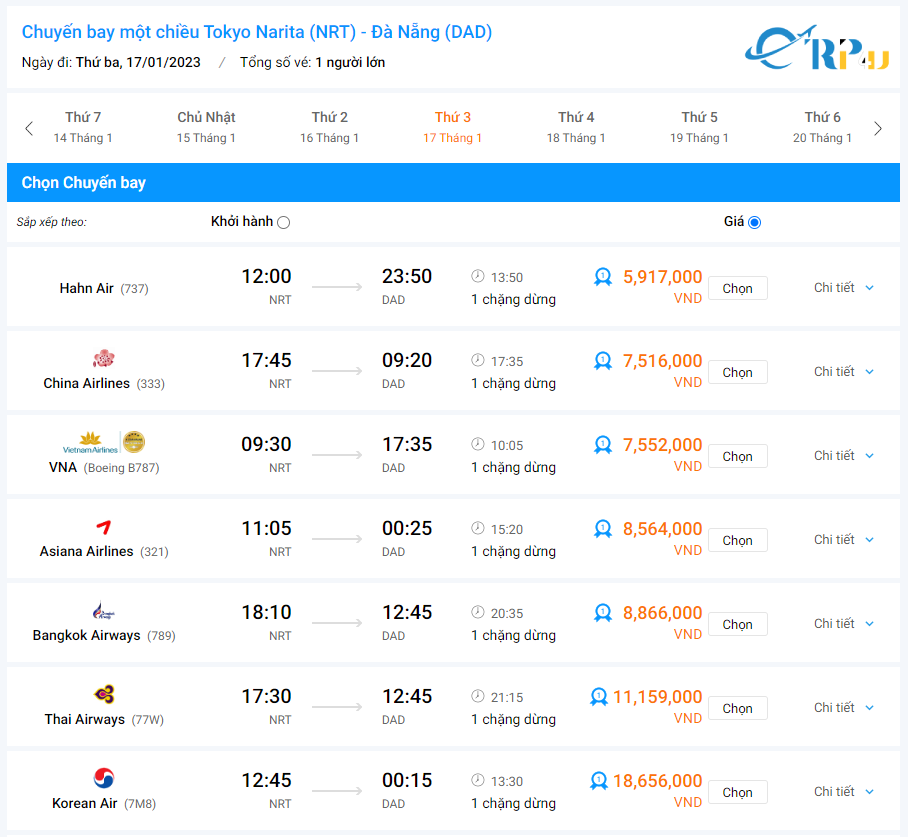 Gi&aacute; v&eacute; m&aacute;y bay Nhật - Đ&agrave; Nẵng Tết 2023*