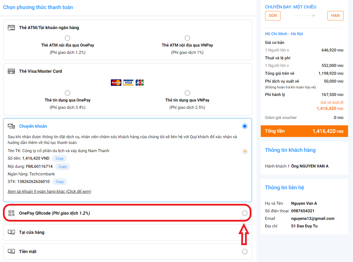 thanh toán onepay qr code