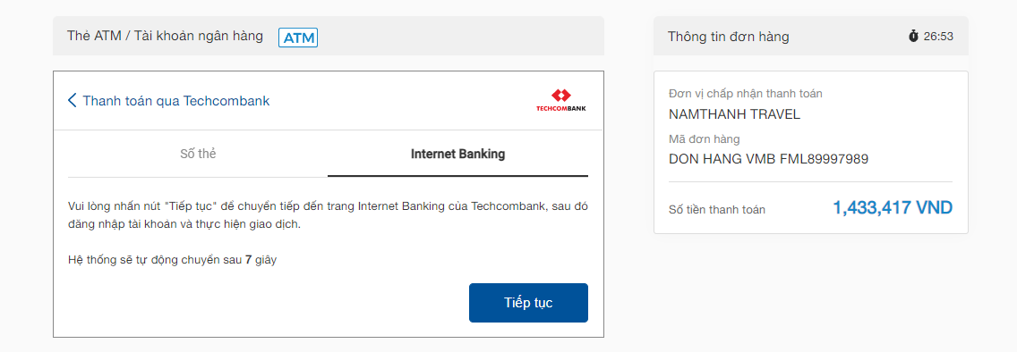 thanh toán qua internet banking