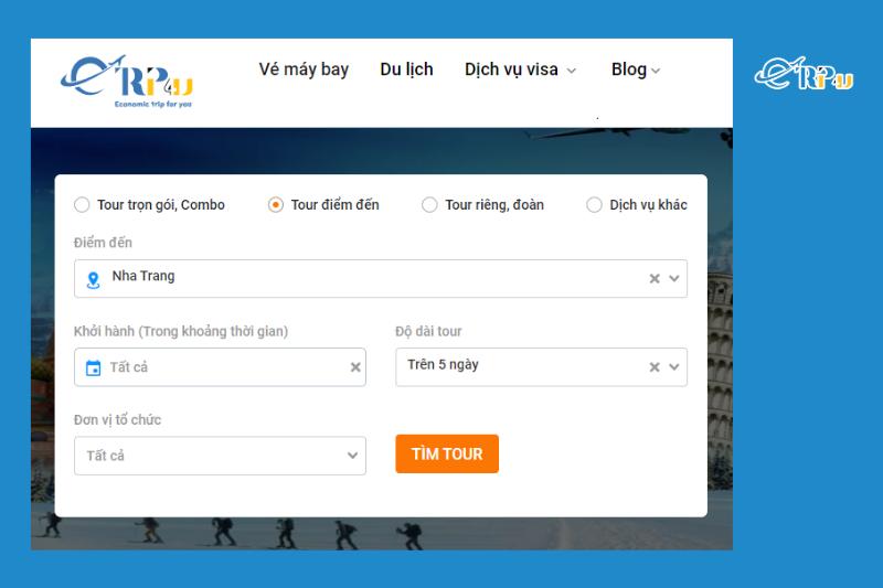 khung tìm kiếm tour điểm đến