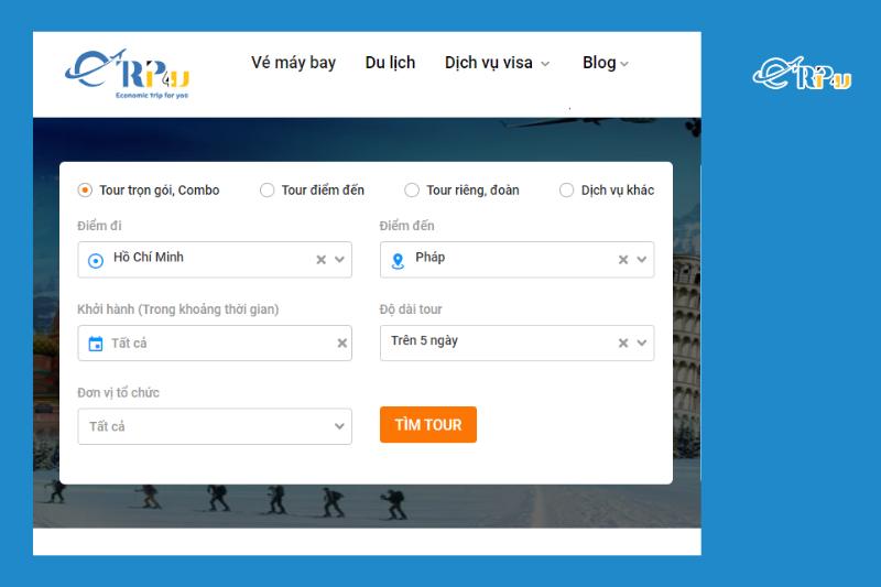 khung tìm kiếm tour trọn gói