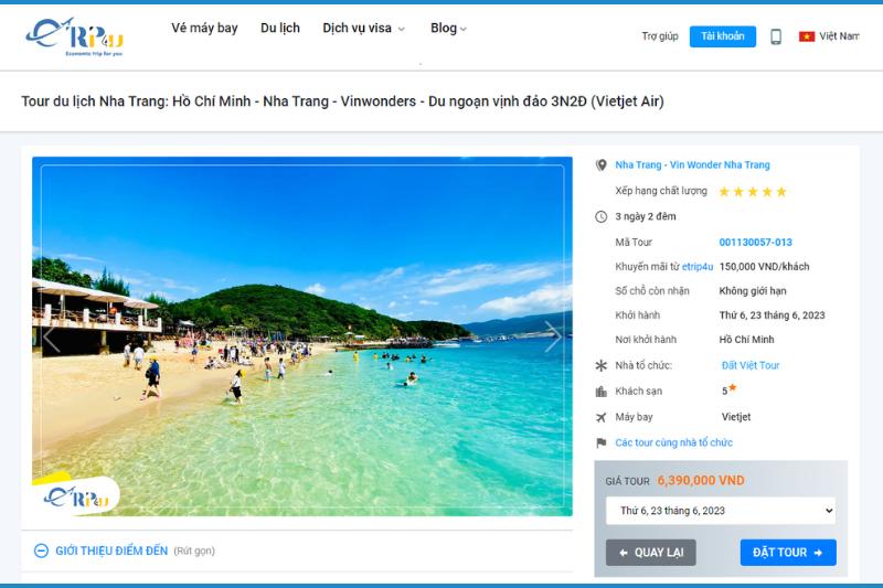 thông tin tour du lịch etrip4u