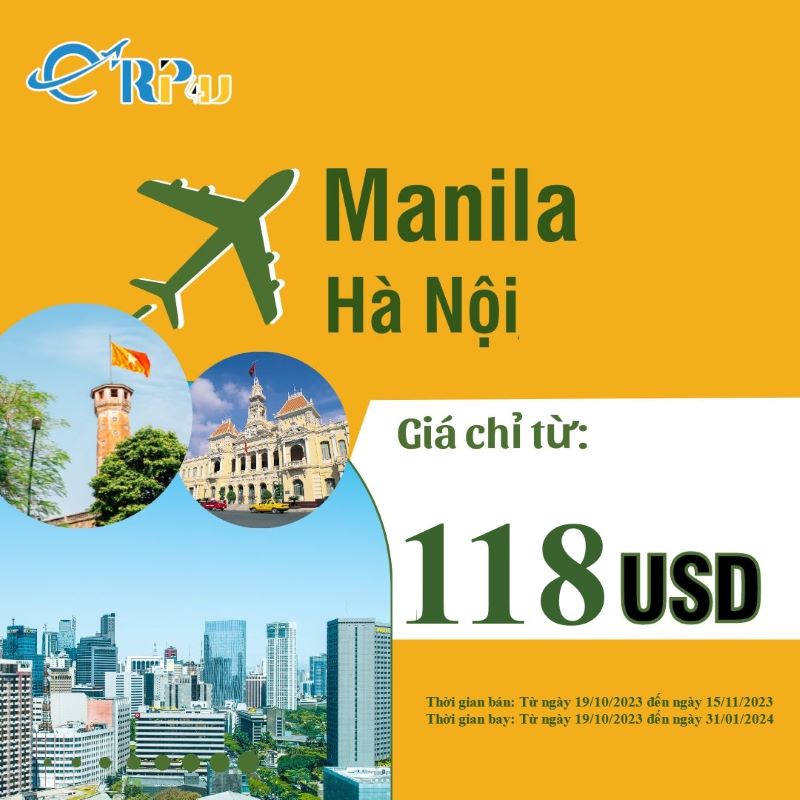 Philippine Airlines giảm giá vé máy bay từ Hà Nội đến Manila Philippine Airlines giảm giá vé máy bay từ Hà Nội đến Manila