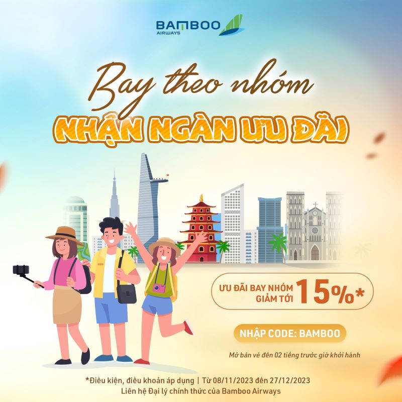 Bay theo nhóm, nhận ngàn ưu đãi Bay theo nhóm, nhận ngàn ưu đãi