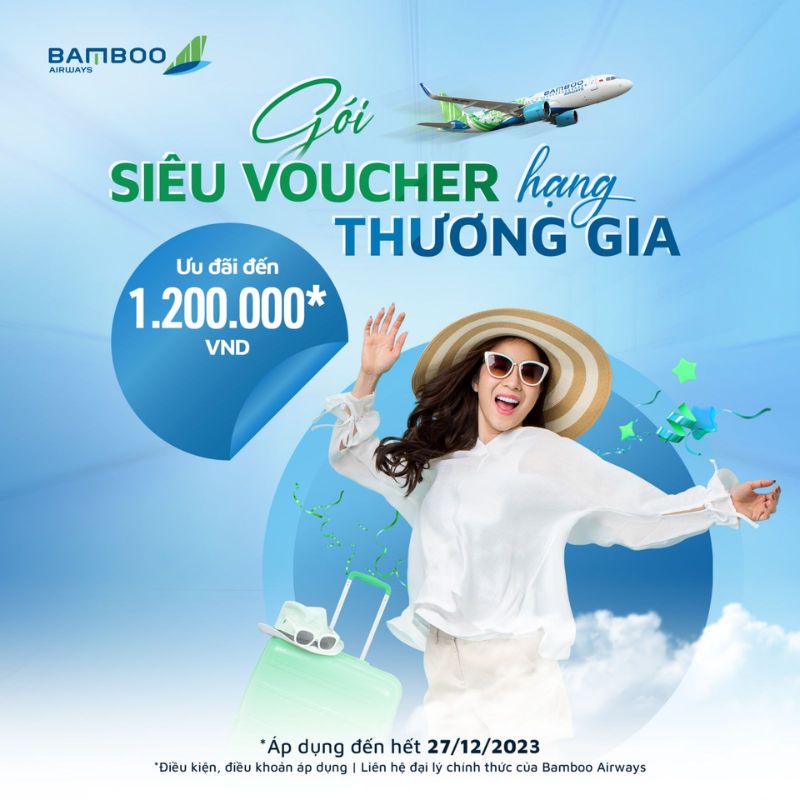 Bamboo Airways: Ưu đãi gói siêu voucher hạng thương gia Bamboo Airways: Ưu đãi gói siêu voucher hạng thương gia