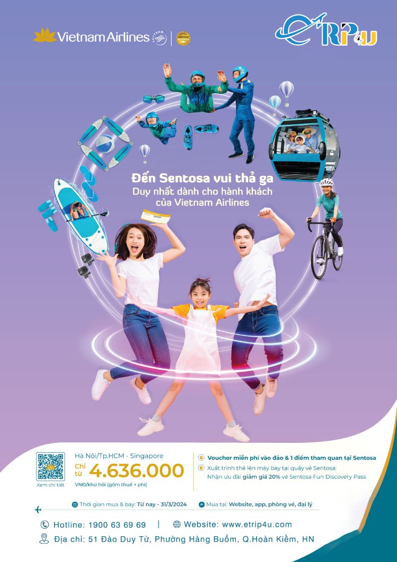 Chương tr&igrave;nh &ldquo;Ưu đ&atilde;i Sentosa khi bay tới Singapore với Vietnam Airlines&rdquo;