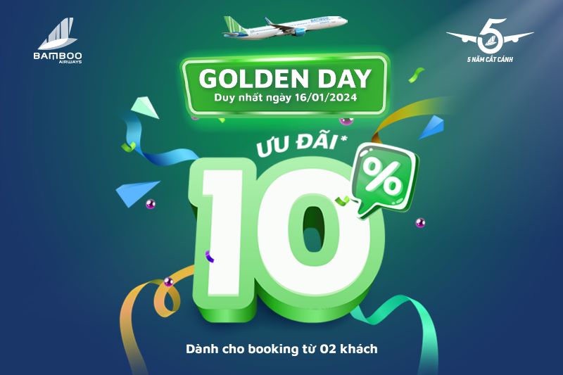 Chương trình ưu đãi lên tới 10% từ Bamboo Airways