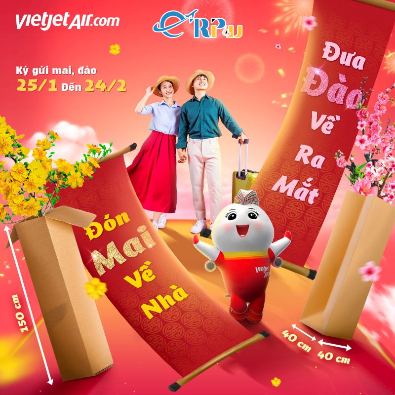 Vietjet: Mở dịch vụ “đưa đón” mai, đào về nhà yêu thương Vietjet: Mở dịch vụ “đưa đón” mai, đào về nhà yêu thương