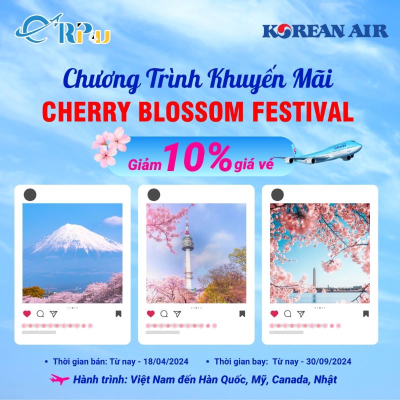 Korean Air - Ưu đãi 10% giá vé Korean Air - Ưu đãi 10% giá vé