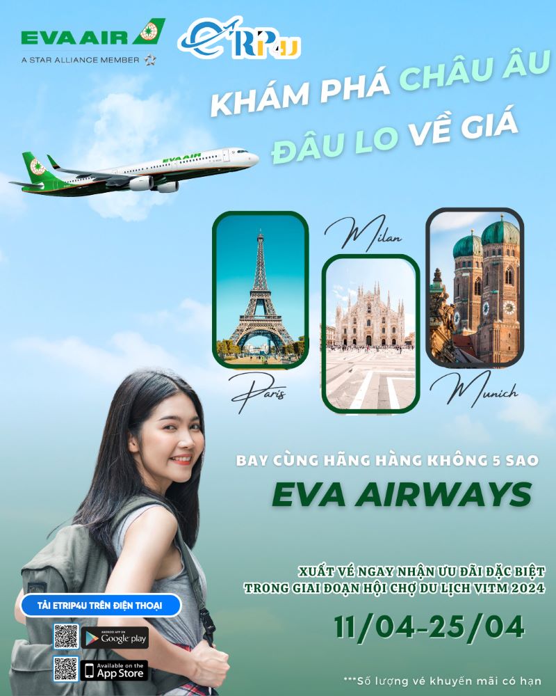 EVA AIR triển khai chương trình ưu đãi giảm tới 11% EVA AIR triển khai chương trình ưu đãi giảm tới 11%