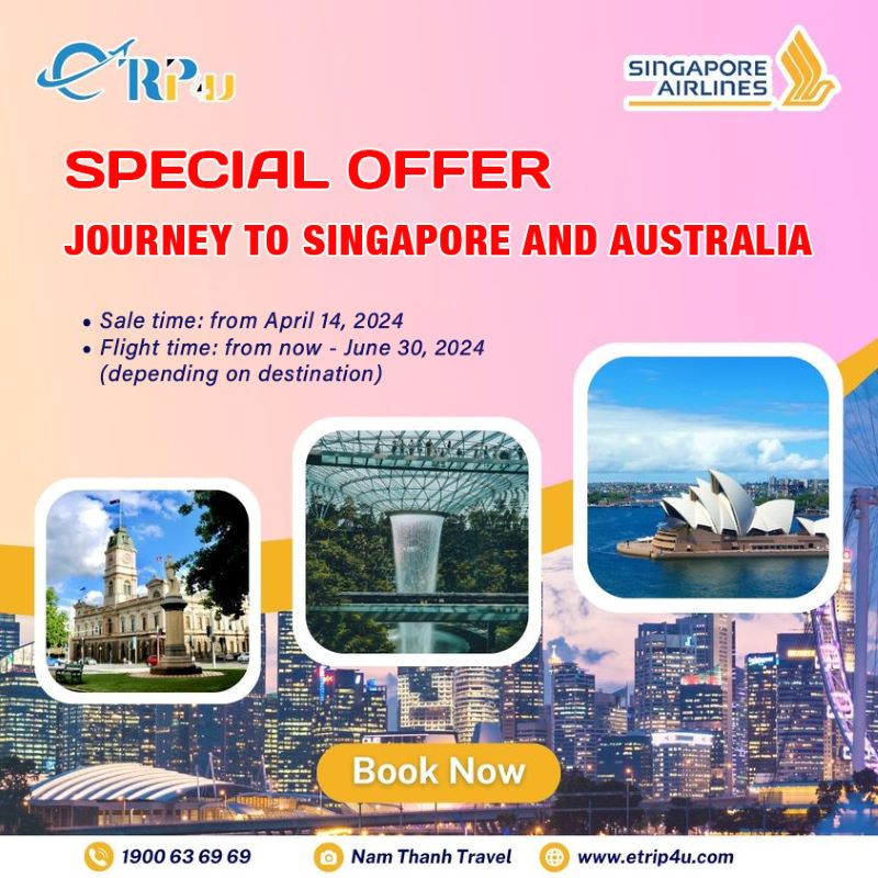 Singapore Airlines: Special promotion for flights to Singapore & Australia