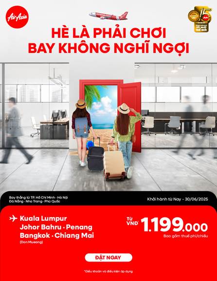 AirAsia: Bay không phải nghĩ, giá khuyến mại chỉ từ 1199000đ AirAsia: Bay không phải nghĩ, giá khuyến mại chỉ từ 1199000đ