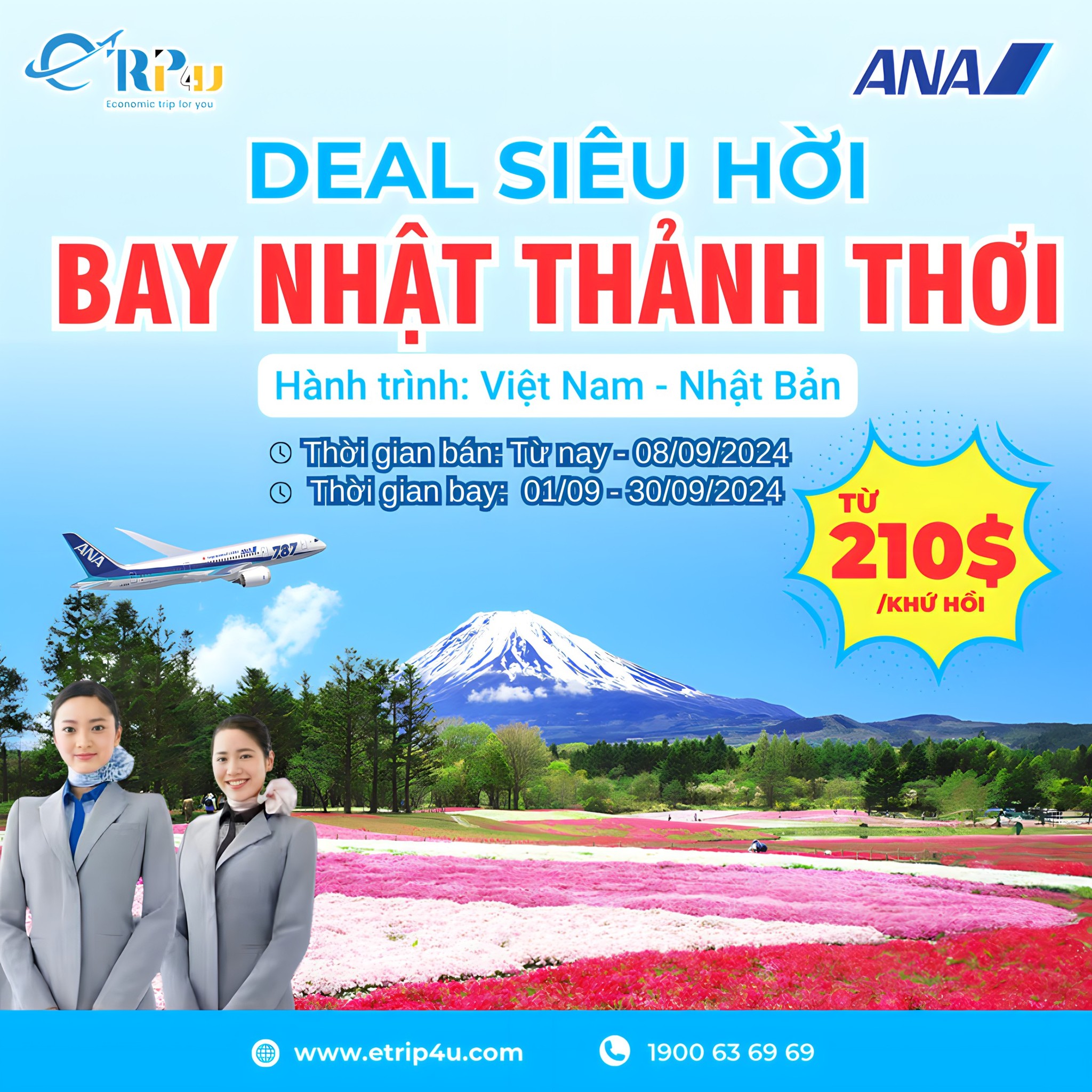 All Nippon Airways: Bay Nhật giá siêu ưu đãi chỉ từ 210USD All Nippon Airways: Bay Nhật giá siêu ưu đãi chỉ từ 210USD