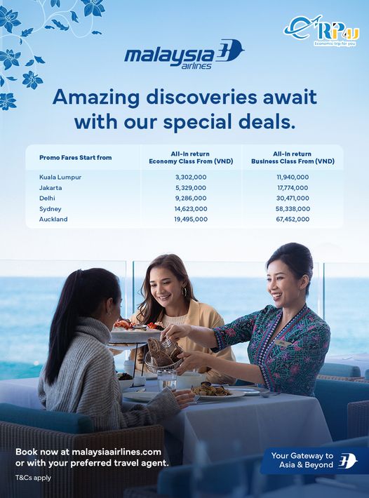 Malaysia Airlines: Malaysia Mega Sale, giảm đến 30% giá vé Malaysia Airlines: Malaysia Mega Sale, giảm đến 30% giá vé