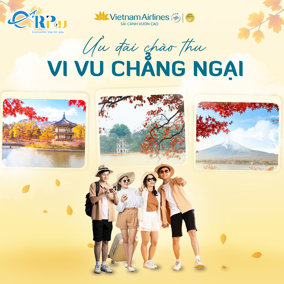 VietnamAirlines: Ưu đãi chào thu, giảm giá khi đặt vé theo nhóm