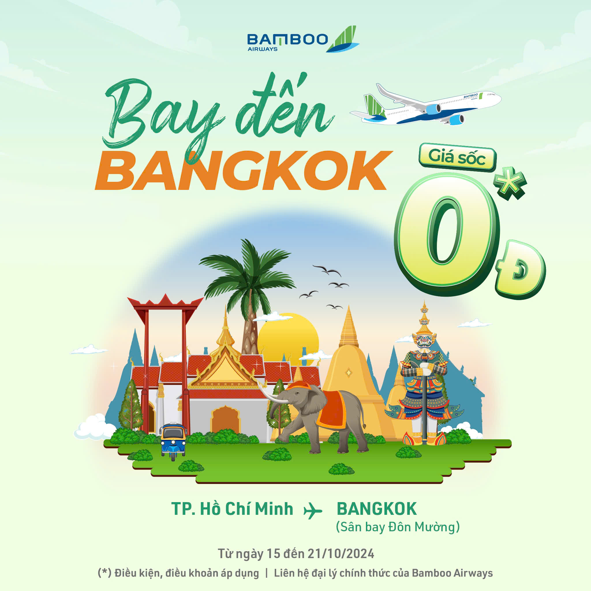 Bay đến Bangkok, giá sốc 0đ Bay đến Bangkok, giá sốc 0đ