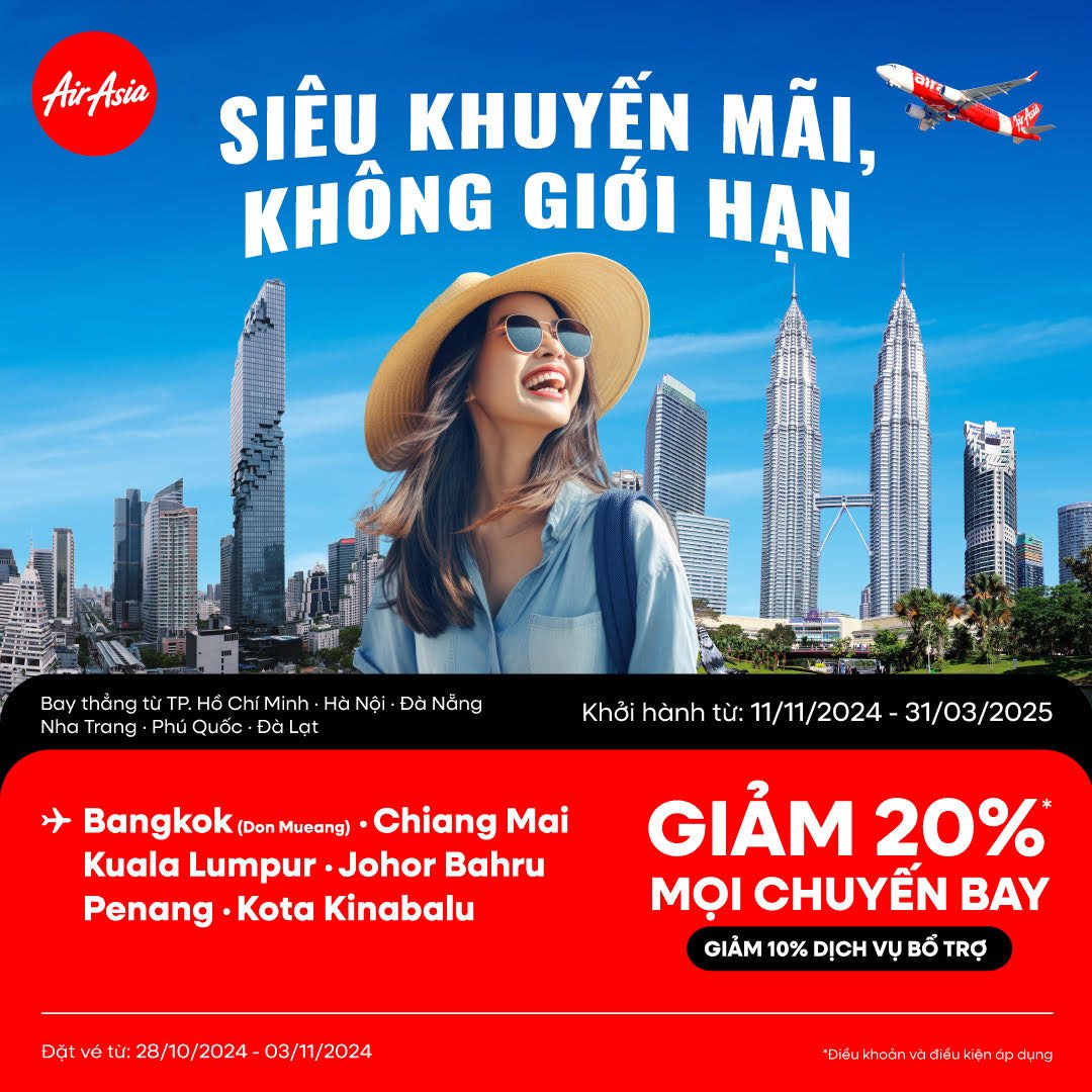 Air Asia: Siêu khuyến mại -Không giới hạn