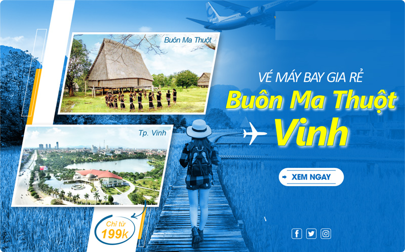 Giá tham khảo vé máy bay Vinh Buôn Ma Thuột