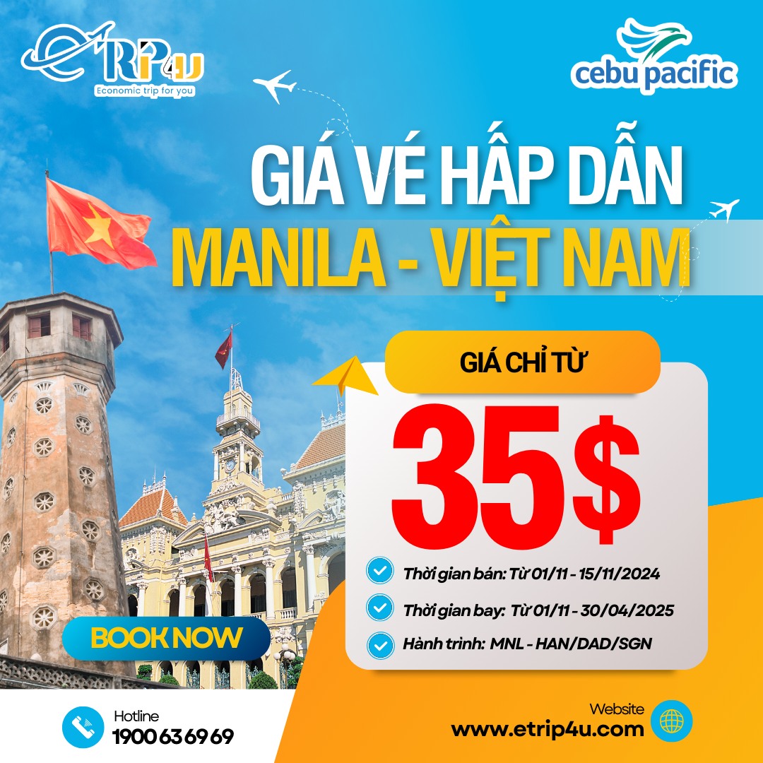 Cebu Pacific: Flash Sale bay Manila - Việt Nam giá siêu rẻ Cebu Pacific: Flash Sale bay Manila - Việt Nam giá siêu rẻ