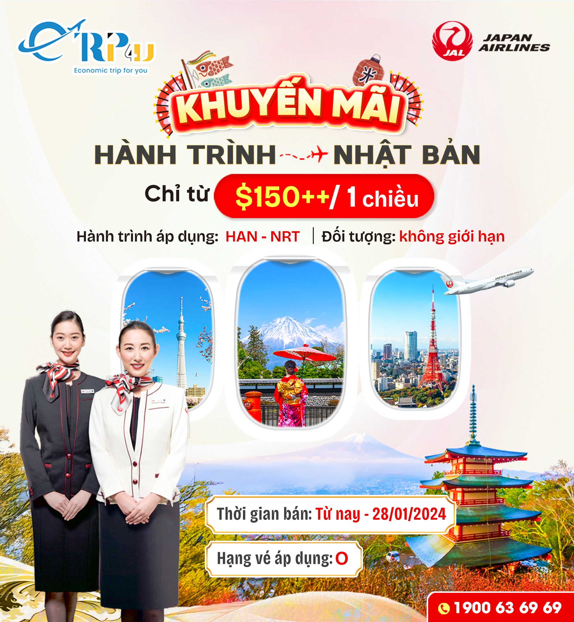 Japan Airlines: Triển khai mức giá ưu đãi trên đường bay Hà Nội - Narita Japan Airlines: Triển khai mức giá ưu đãi trên đường bay Hà Nội - Narita