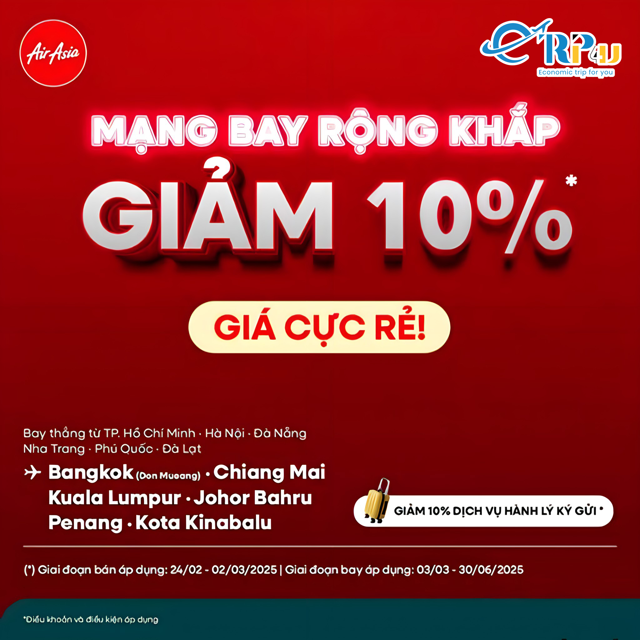 Ưu Đãi Nhân Đôi – Cùng Bay AirAsia Ngay!