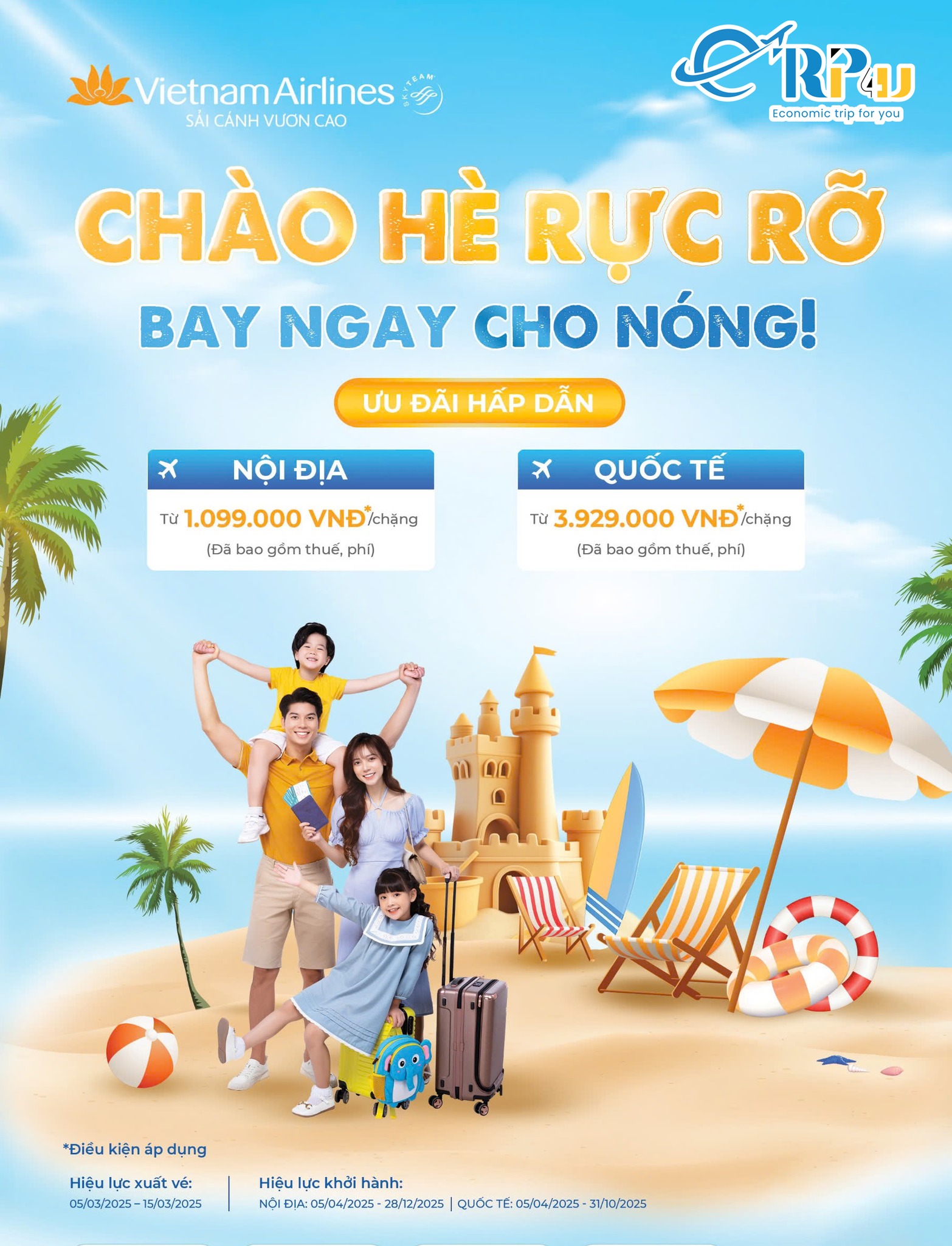 Chào hè rực rỡ cùng Vietnam Airlines! Săn vé ưu đãi cực hot - Bay thả ga, giá siêu hời! Chào hè rực rỡ cùng Vietnam Airlines! Săn vé ưu đãi cực hot - Bay thả ga, giá siêu hời!