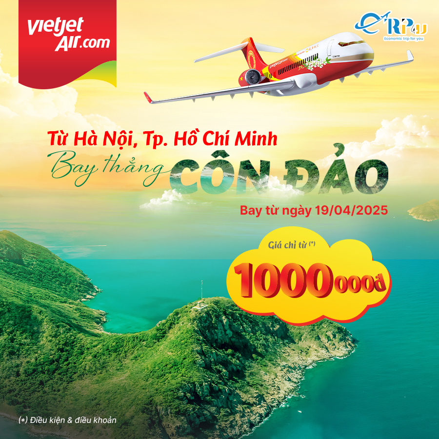 Vietjet chính thức mở đường bay thẳng từ Hà Nội và TP.HCM đến Côn Đảo