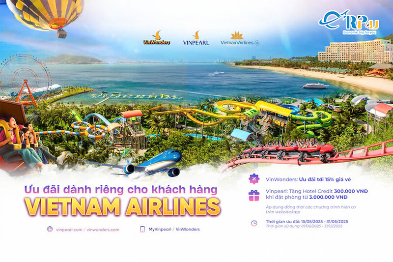 Đặt vé Vietnam Airlines - Nhận ưu đãi giá vé lên tới 15% tại Vinpearl & VinWonders Đặt vé Vietnam Airlines - Nhận ưu đãi giá vé lên tới 15% tại Vinpearl & VinWonders