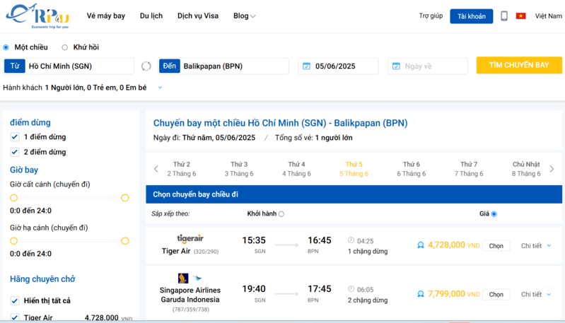 Etrip4u là nền tảng uy tín đặt vé máy bay giá tốt