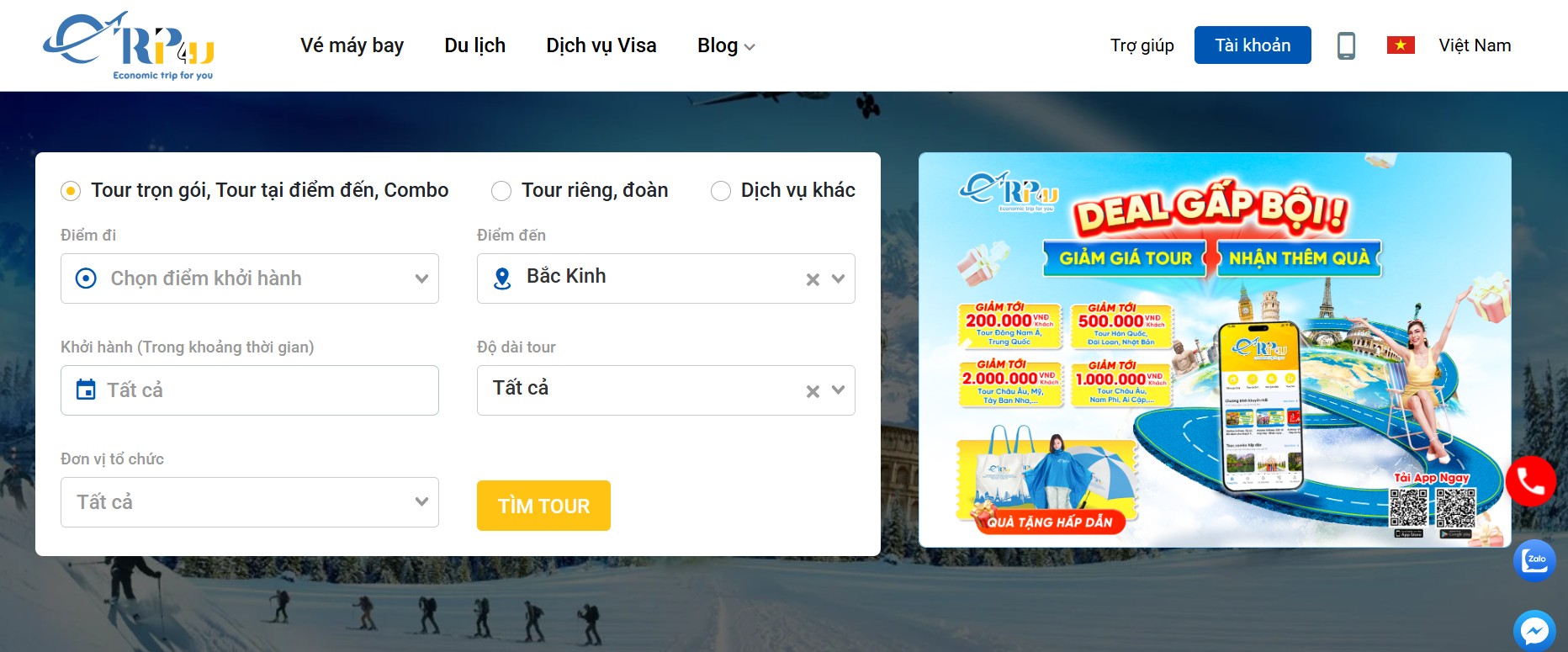 Nhận ngay nhiều voucher hấp dẫn khi đăng ký tài khoản tại Etrip4u