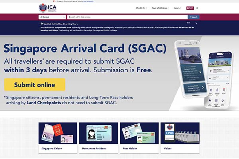 Khai báo SG Arrival Card trước khi nhập cảnh Singapore