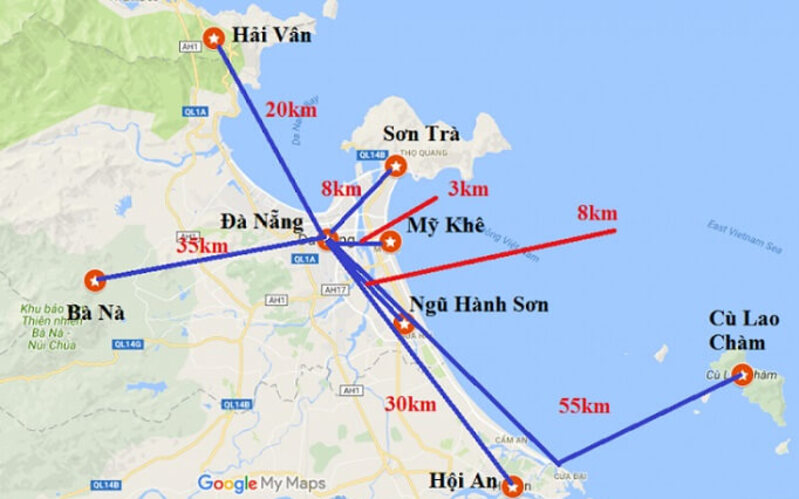 Khoảng cách từ Đà Nẵng đi Hội An Khoảng cách từ Đà Nẵng đi Hội An