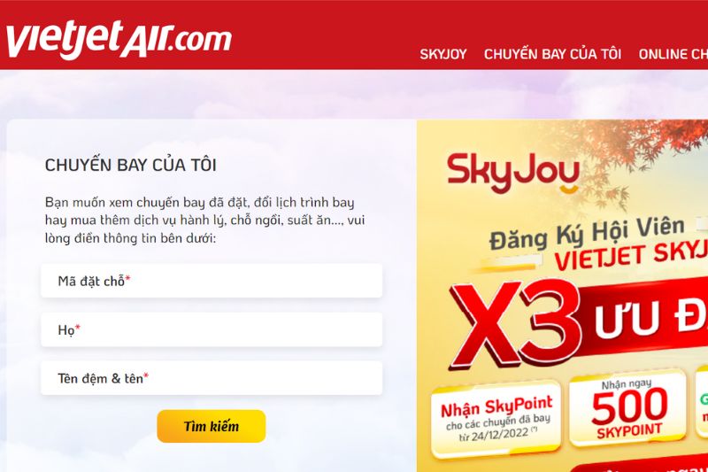 Hướng dẫn cách đổi ngày bay Vietjet Air 