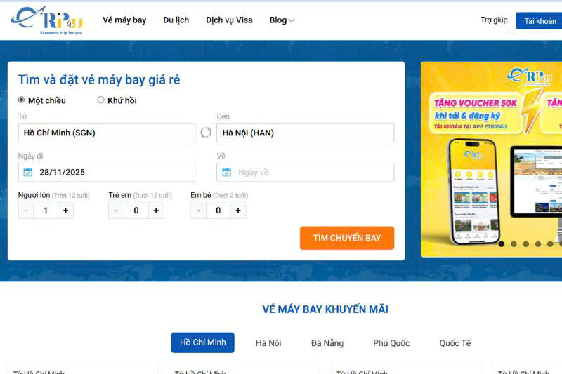 Hướng dẫn đặt v&eacute; m&aacute;y bay khứ hồi