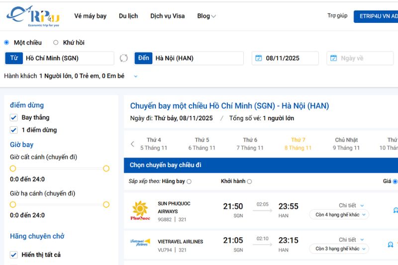 Vé máy bay đi từ Hà Nội đến Sài Gòn giá rẻ Vé máy bay đi từ Hà Nội đến Sài Gòn giá rẻ