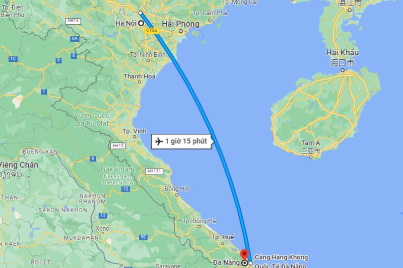 Đ&agrave; Nẵng c&aacute;ch H&agrave; Nội bao nhi&ecirc;u Km?